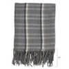 Plaid Tassle Throw Blanket Gray - Saro Lifestyle - 3 of 4