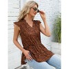 Clearlove Womens Summer Tops Dressy Casual V Neck Ruffle Short Sleeve Blouses Tops - 3 of 4