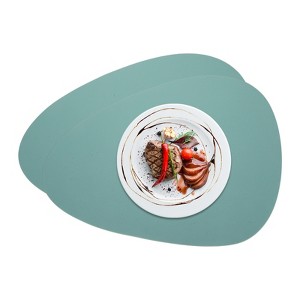Unique Bargains Silicone Teardrop Shape Heat-Resistant Placemats 2 Pcs - 1 of 4