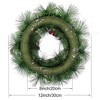 Unique Bargains Home Front Door Christmas Snowflake White Ball Berries Pinecone Ornaments Wreaths 12" - 3 of 4