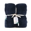 2pk 300 Recycled Fluffie Throw Blanket Delicate Marble Navy - Berkshire Blanket & Home Co.: Heavyweight, Non-Woven, OEKO-TEX Certified - 2 of 3