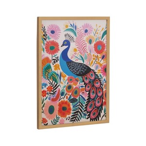 Kate & Laurel All Things Decor 12"x16" Gallery Bright Colorful Boho Peacock and Botanicals Print by The Creative Bunch Studio Gold - 1 of 4