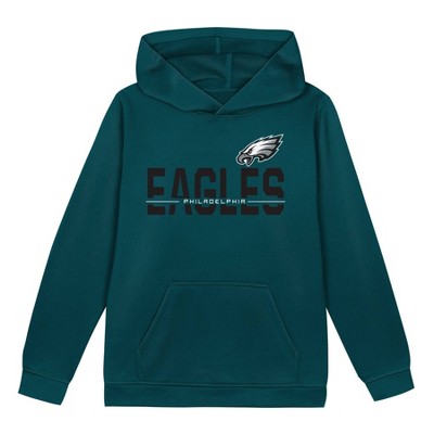 NFL Philadelphia Eagles Boys' Long Sleeve Performance Hooded Sweatshirt