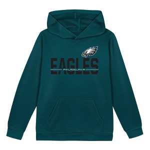 NFL Philadelphia Eagles Boys' Long Sleeve Performance Hooded Sweatshirt - 1 of 1