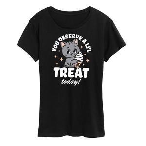 Women's - Instant Message - A Little Treat Kitten Short Sleeve Graphic T-Shirt - 1 of 4