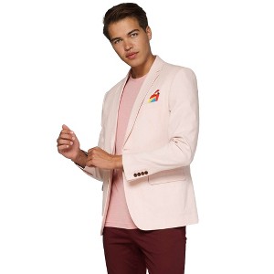 OppoSuits Deluxe Men's Casual Blazers - Tropical Birdie - Soft - Pink - Size US 38 - 1 of 4