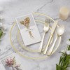 Itopfox 600PCS Clear Gold Dinnerware Set for 100, Party, Christmas & New Year, Disposable Plates, Dessert Plates, Cups, Spoons, Forks & Knives - 2 of 4