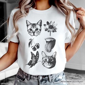 Dangerous Elements Grunge Tattoo Style T-Shirt, Photocopy Stipple Collage Art Tee | OrnamentallyYou - 1 of 4