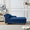 Modern Velvet Chaise Lounge Chair w/Storage&Round Pillow,Soft Upholstery,Easy Assembly,Stylish Gold Legs, for Bedroom, Living Room - 2 of 4