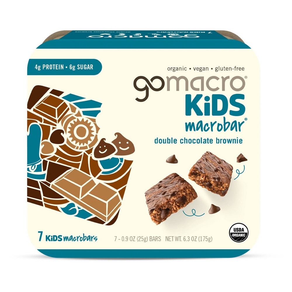 GoMacro Kids Double Double Chocolate Brownie Macrobar - 6.3oz/7ct