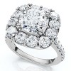 Pompeii3 Certified 3 1/2ct Cushion Halo Diamond Engagement Ring 14k Gold or Pt Lab Created - 3 of 4