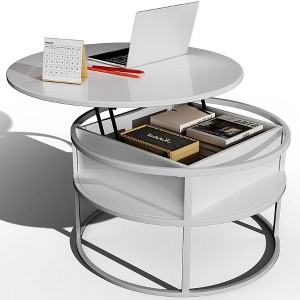 Coffee Table with Lift Top and Hidden Storage, Round Center Table for Living Room - 1 of 4
