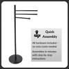 Evideco French Home Goods Freestanding 3-Arm Towel Rack in Black Steel - 4 of 4