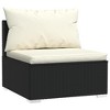 vidaXL 4-Piece Patio Lounge Set in Black Poly Rattan with Cream Cushions, Waterproof and Easy to Clean, for Outdoor Use, with Sturdy Steel Frame - 4 of 4