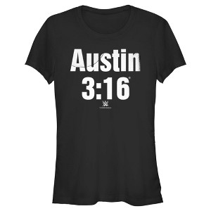 Juniors Womens WWE Stone Cold Steve Austin 3:16 White Logo T-Shirt - 1 of 4