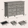 9 Drawers Dresser for Bedroom, Farmhouse Wood Chest of Drawers with Rustic Handle - 2 of 4
