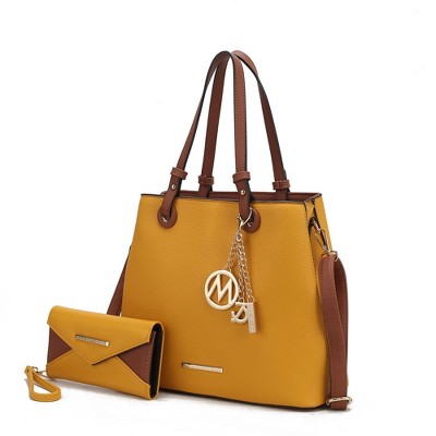 MKF Collection Kearny Vegan Leather Women’s Tote Bag with Wallet by Mia K- 2 pieces