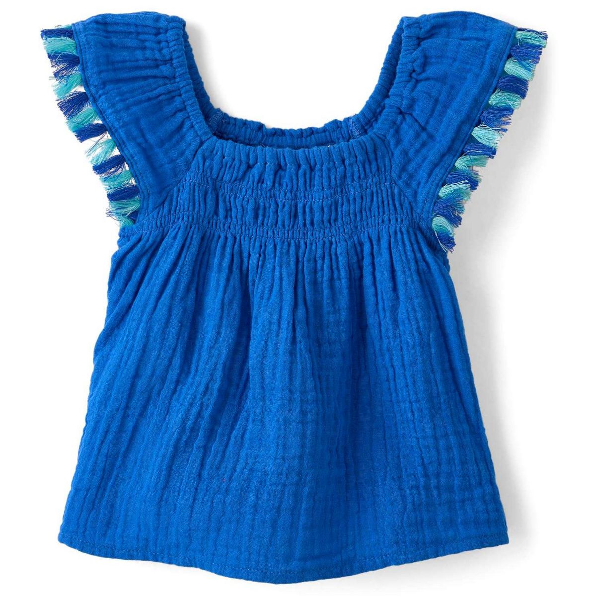 The Children's Place Toddler Girls Short Sleeve Tassel Gauze Flutter Top