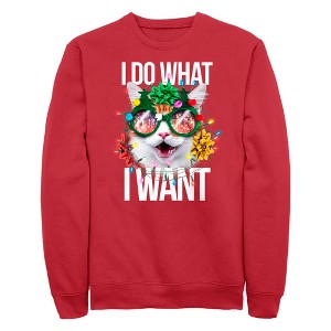 Men's Lost Gods I Do What I Want Kitten Sweatshirt - 1 of 4