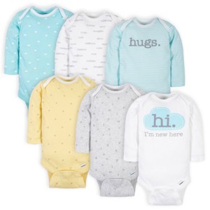 Gerber Baby Boys' Long Sleeve Onesies Bodysuits - 6-Pack - 1 of 4