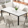 Jojoka Industrial Dining Table for 8, Wooden Long Dinner Table , Kitchen Table with Sturdy Metal Legs for Dining Room Home Office Living Room - 3 of 4
