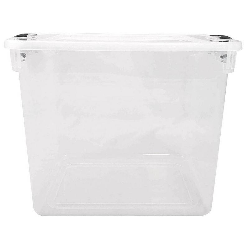 Homz 31 Quart Secured Seal Latch Extra Large Single Clear Stackable Storage Container Tote with Grey Handles for Home, Garage, or Basement (8 Pack), 4 of 7