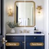 GTCLIGHTING Gold Vanity Wall Sconces, Modern Wall Lighting Fixture with Clear Glass Shade for Bathroom,Metal Wall Mount Lamp for Living Room - 2 of 4