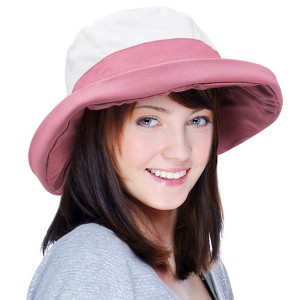 Solaris Women's Cotton Packable Bucket Hat, Wide Brim Bucket Hat for Women, UPF 50 Reversible Women Hat for Garden Party, Beach, Travel - 1 of 4