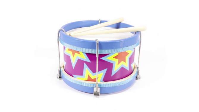 Double-sided Toy Marching Drum with Adjustable Strap and Two Wooden Drum Sticks by Hey! Play!, 2 of 7, play video