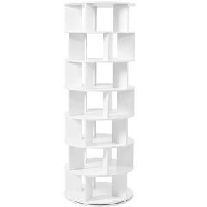 CLIHOME 360° Rotating Shoe Rack Tower, 7-Tier Spinning Shoe Carousel Closet Organizer with 5 Grids Per Layer - 1 of 4