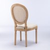 A&A Furniture,French Style Solid Wood Frame Antique Painting Linen Fabric Rattan Back Dining Chair,Set of 2,Cream,Beige - 3 of 4