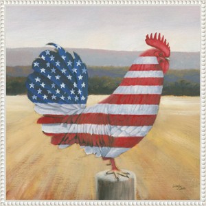 Amanti Art 22"x22" American Rooster by Wellington Studio Framed Canvas Wall Art Print - 1 of 4
