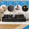 ODK Modular Sectional 4-Seater Sofa, Velvet 115 Inch Dark Compact caoch with Storage Console, Deep Seats Couch for Family Rooms, Small Spaces - 4 of 4