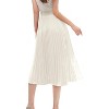 Women's High Waist Pleated A-Line Midi Skirt - Swing Flare Design A-ivory - 4 of 4