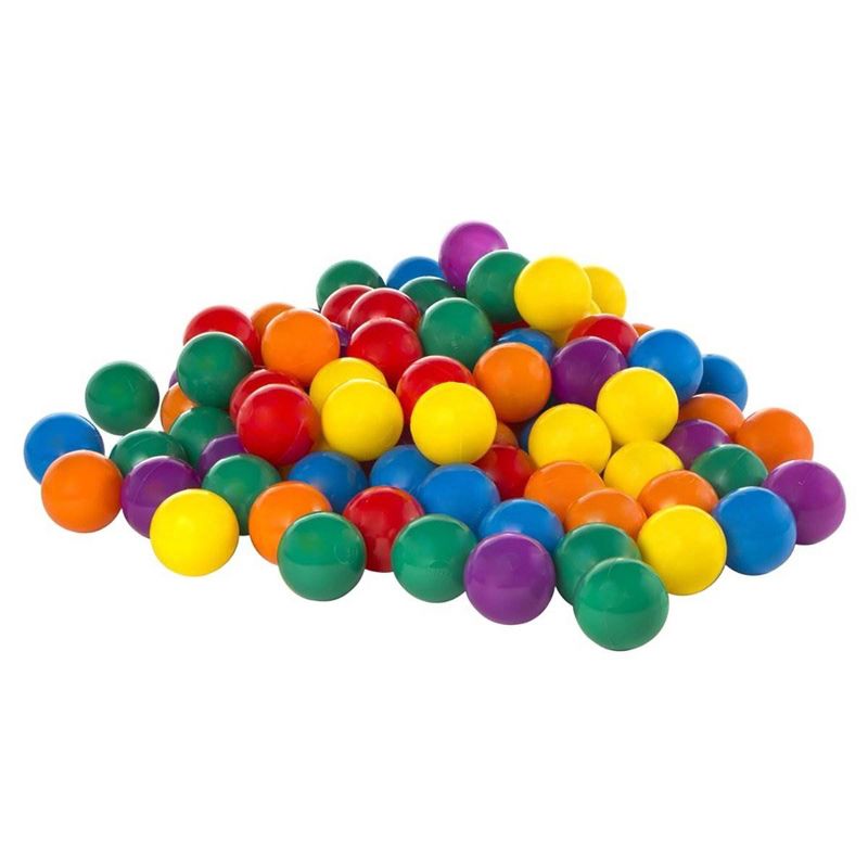 Intex Small Plastic Multi-Colored Fun Ballz for Indoor and Outdoor Ball Pits or Splash Pools with Storage Carrying Bag, (100 Pack), 1 of 7
