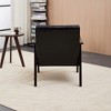 Ridstar Modern PU Leather Accent Armchair with High Back & Solid Wood Legs for Living Room & Bedroom-Antique Black - 2 of 4