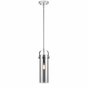 Pilaster II Cylinder - 1 Light Stem Hung Pendant In Industrial Style-14.5 Inches Tall and 5 Inches Wide - 1 of 1