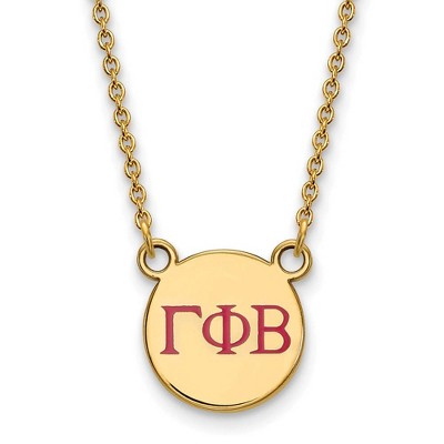 Black Bow Jewelry 14k Yellow Gold Plated Sterling Silver Gamma Phi Beta Greek Life Necklace 18 Inch
