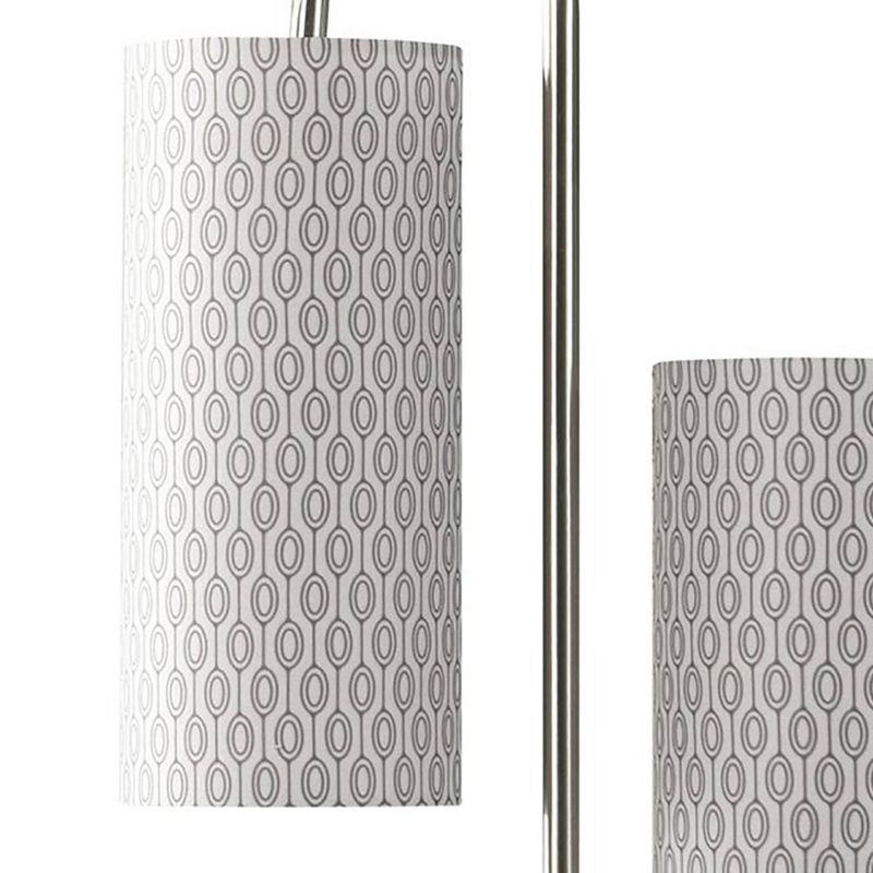 Modern Double Curve Shape with Patterned Shades Table Lamp Brushed Steel - StyleCraft, 4 of 7