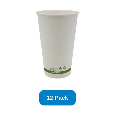 Planet+ 16 oz Compostable Hot Cup PLA Lined SFI Paper - Pack of 12