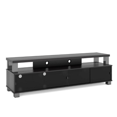 Bromley Ravenwood Black Metal TV Stand with Glass Doors - 80"