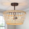 LNC Bohemia 3-Lights 14.5-in Off-White Beaded Empire LED Semi-flush Mount Lights - 2 of 4