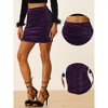 Allegra K Women's Velvet Party Bodycon Mini Ruched Skirt - 2 of 4