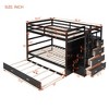 NicBex Full Over Full/Twin Over Twin Bunk Bed with Trundle and Staircase Loft Bed with Guardrails and Storage Drawers for Bedroom,White/Black/Gray - 3 of 4