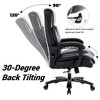 NicBex Leather Adjustable Height Swivel Executive Office Chair with 30-Degree Back Tilt and Lumbar Support for Work Study,Black - 4 of 4