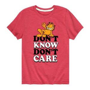 Boys' - Garfield - Don’t Know Don’t Care Short Sleeve Graphic T-Shirt - 1 of 4