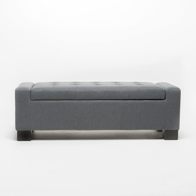 NicBex Storage Ottoman Bench for Bedroom,20 Inch Wide Storage Bench with Adjustable Shelves and Double Doors,Ottoman for Living Room,Bedroom,Charcoal