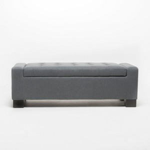 NicBex Storage Ottoman Bench for Bedroom,20 Inch Wide Storage Bench with Adjustable Shelves and Double Doors,Ottoman for Living Room,Bedroom,Charcoal - 1 of 4