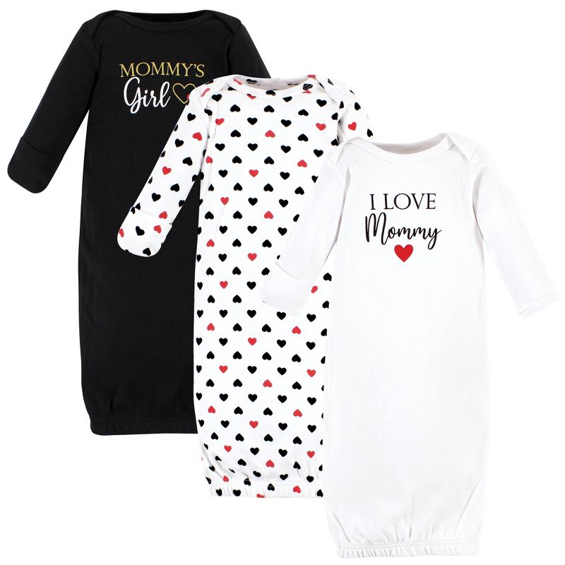Hudson Baby Infant Girl Cotton Gowns, Girl Mommy Red Black, 1 of 6