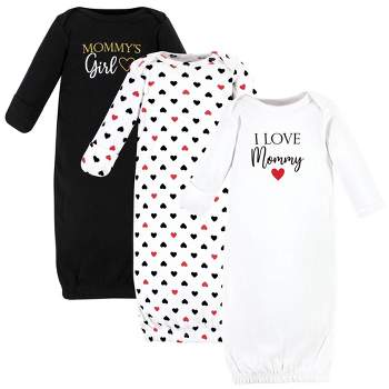 Hudson Baby Infant Girl Cotton Gowns, Girl Mommy Red Black